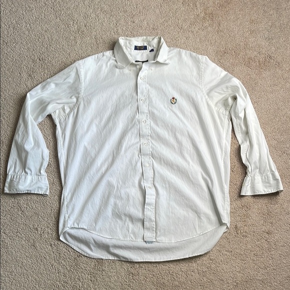 Chaps White Casual Button Down Shirt with Pointed Collar - Picture 1 of 8